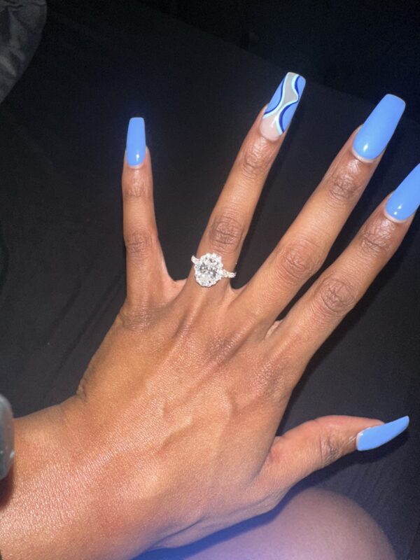 GSI 3 Carat F VS2 Oval Lab Grown Diamond Ring - Image 3