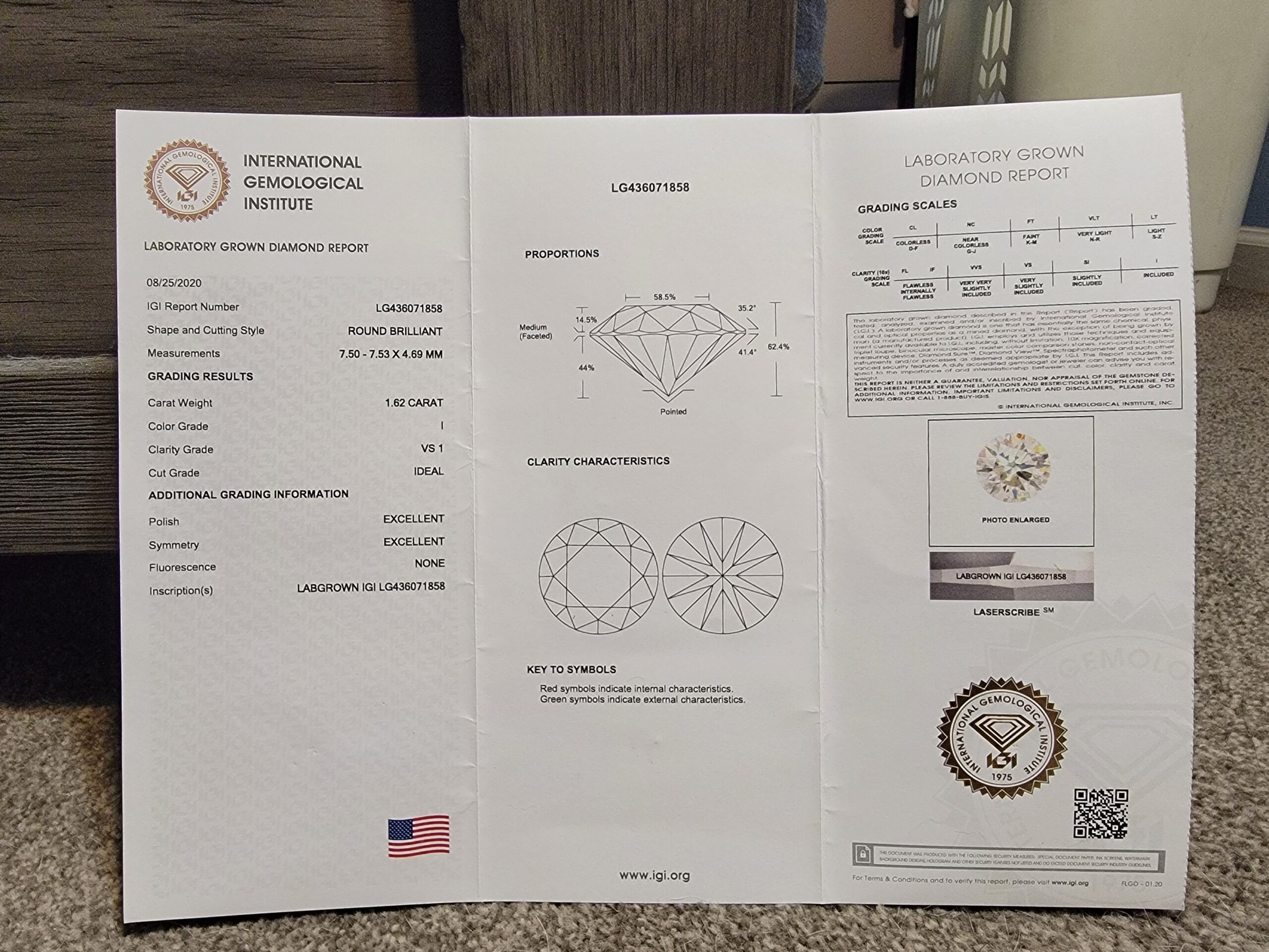 IGI 1.62 Carat I VS1 Heart Lab Grown Diamond Ring - Image 6