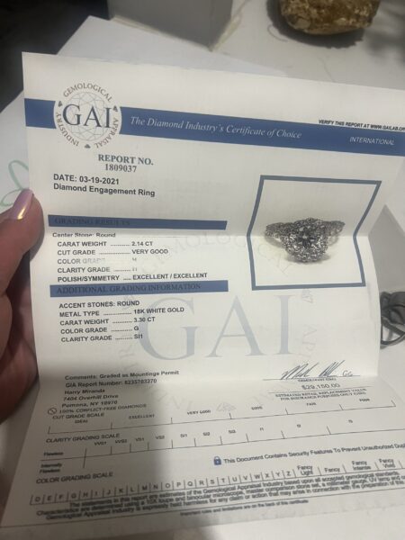 5.46 Carat Total Weight H I1 Round Natural Diamond Ring - Image 4