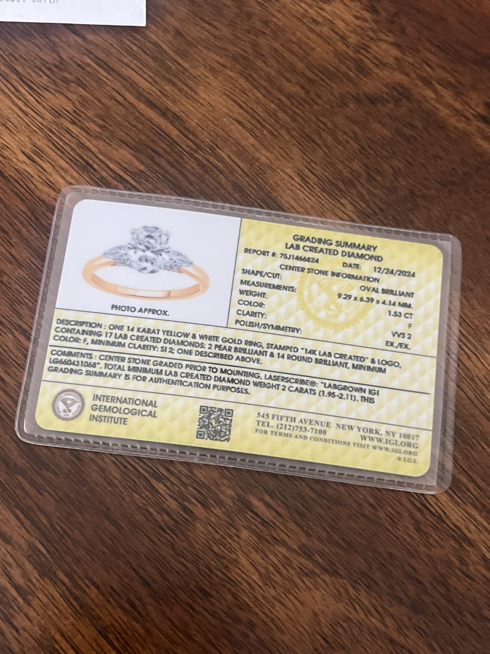 Not Sure/Unknown 2 Carat F SI2 Oval Lab Grown Diamond Ring - Image 4