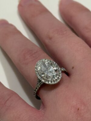 IGI 3.03 Carat D VVS2 Oval Lab Grown Diamond Ring