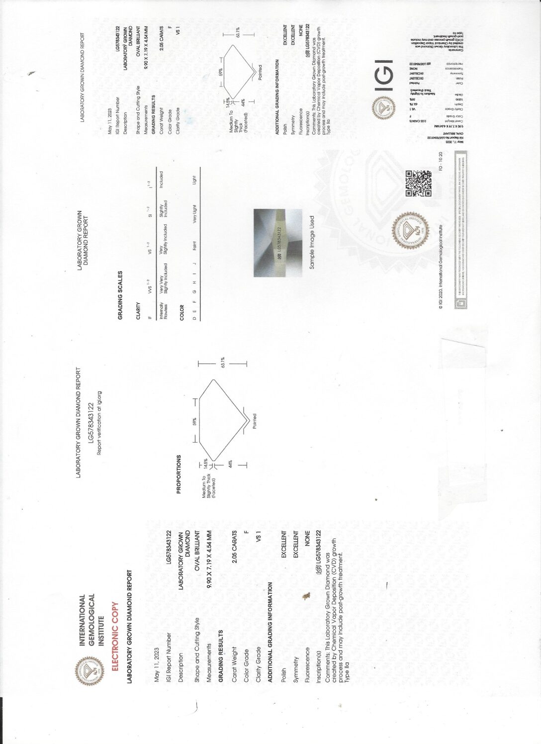 IGI 2.05 Carat F VS1 Oval Lab Grown Diamond Ring - Image 5