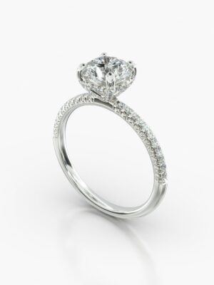 IGI 3.02 Carat F VS1 Round Lab Grown Diamond Ring