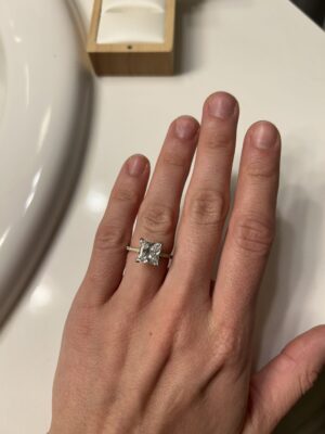 IGI 2.68 Carat D VVS2 Princess Lab Grown Diamond Ring