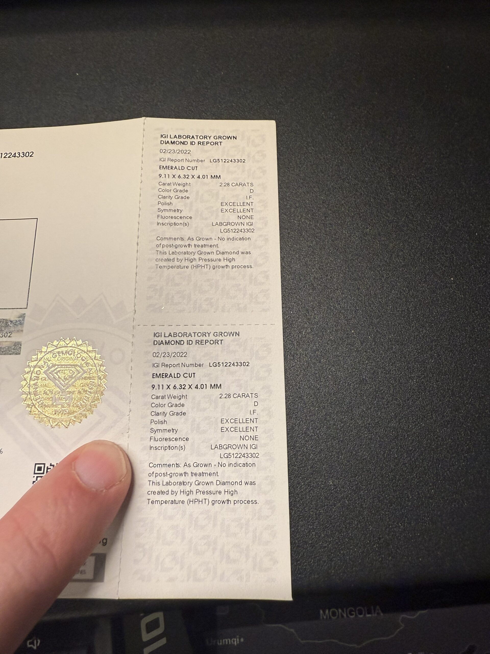 IGI 2.28 Carat D IF Emerald Lab Grown Diamond Ring - Image 4