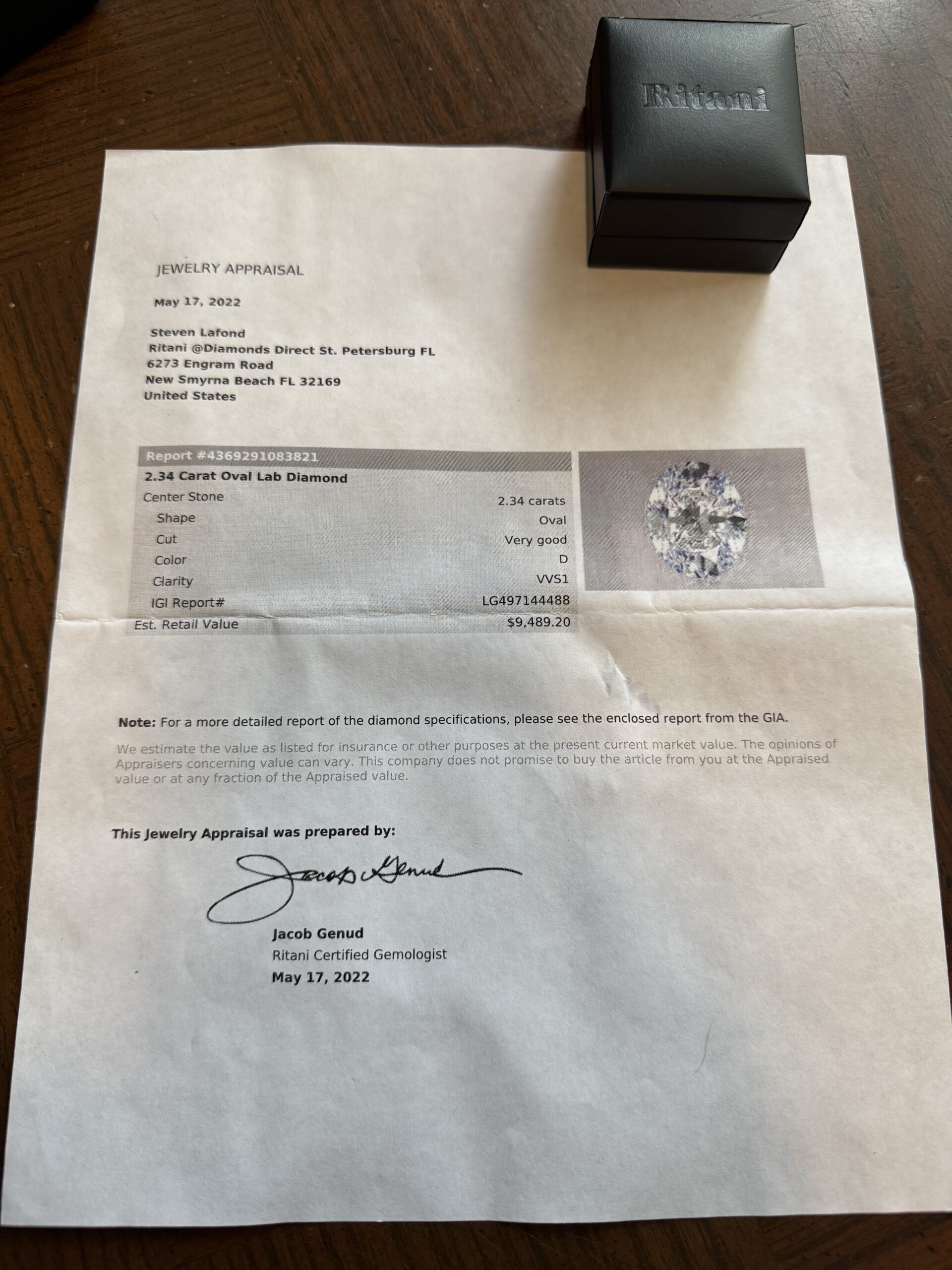 IGI 2.34 Carat D VVS1 Oval Lab Grown Diamond Ring - Image 14