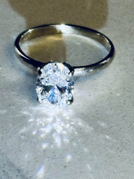 GSI 1.91 Carat D VVS2 Oval Lab Grown Diamond Ring