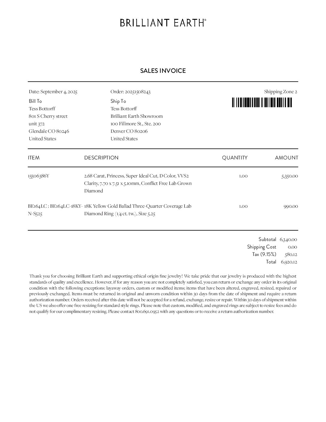 IGI 2.68 Carat D VVS2 Princess Lab Grown Diamond Ring - Image 3