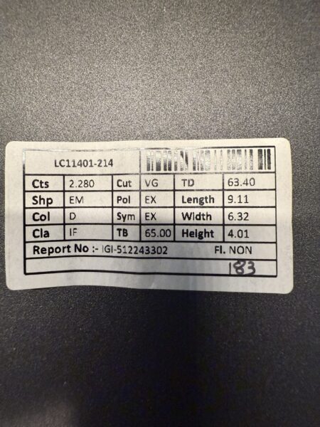 IGI 2.28 Carat D IF Emerald Lab Grown Diamond Ring - Image 5