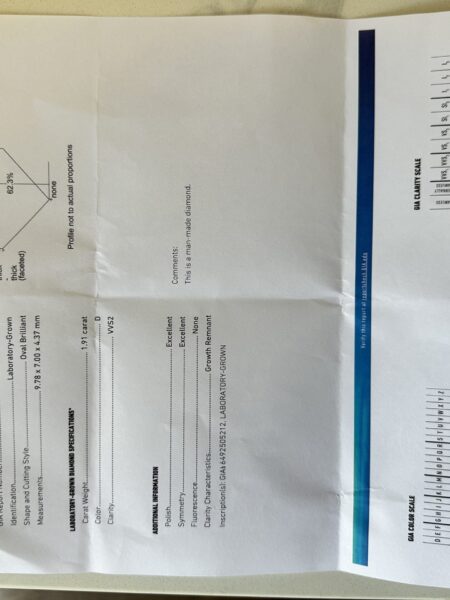 1.91 Carat D VVS2 Oval Lab Grown Diamond Ring - Image 12