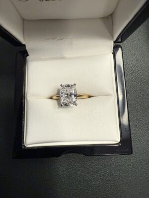 IGI 3.08 Carat E VVS2 Cushion Lab Grown Diamond Ring