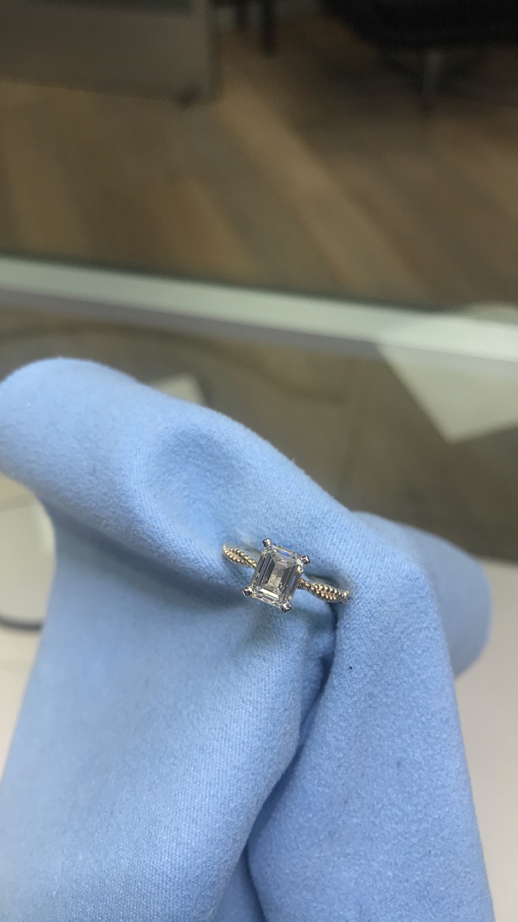 IGI 1.5 Carat J VS2 Emerald Lab Grown Diamond Ring