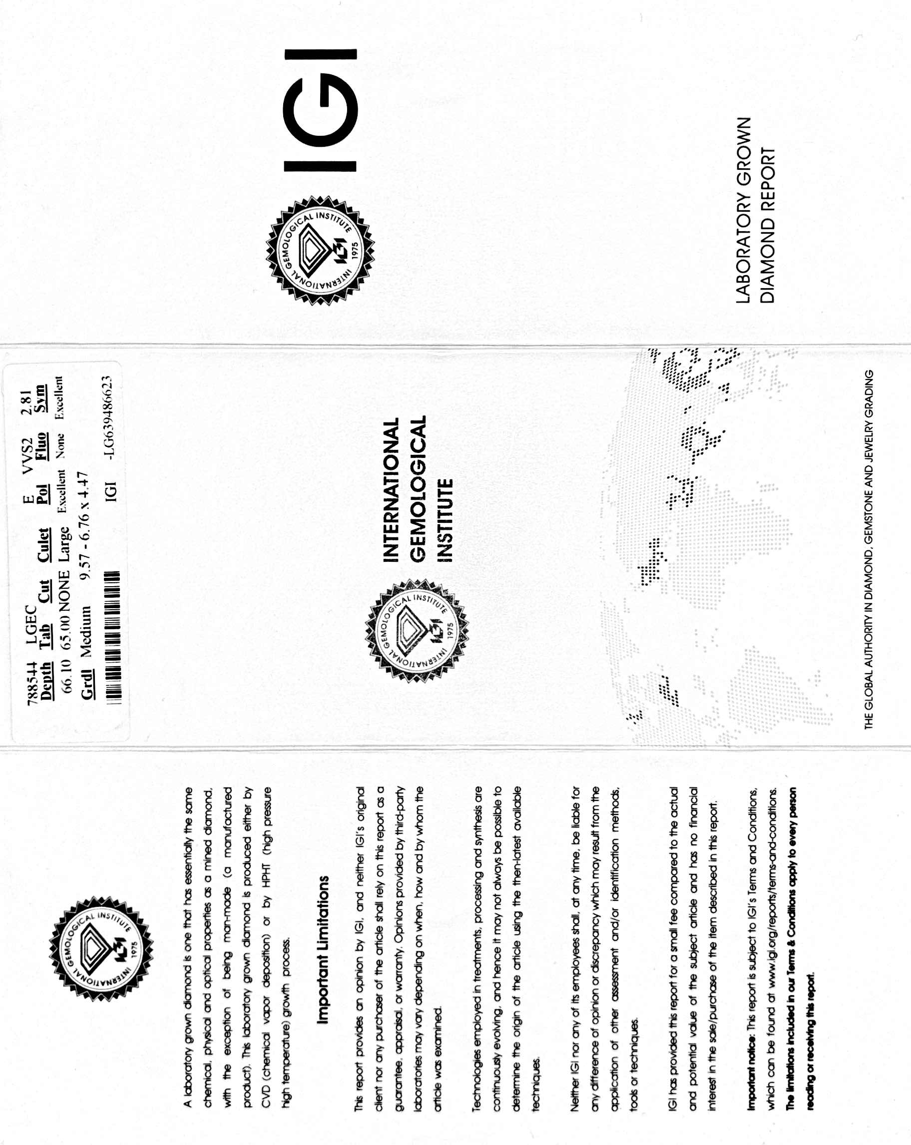 IGI 2.81 Carat E VVS2 Emerald Lab Grown Diamond Ring - Image 9