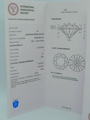IGI 5.03 Carat F VS1 Round Lab Grown Diamond Ring