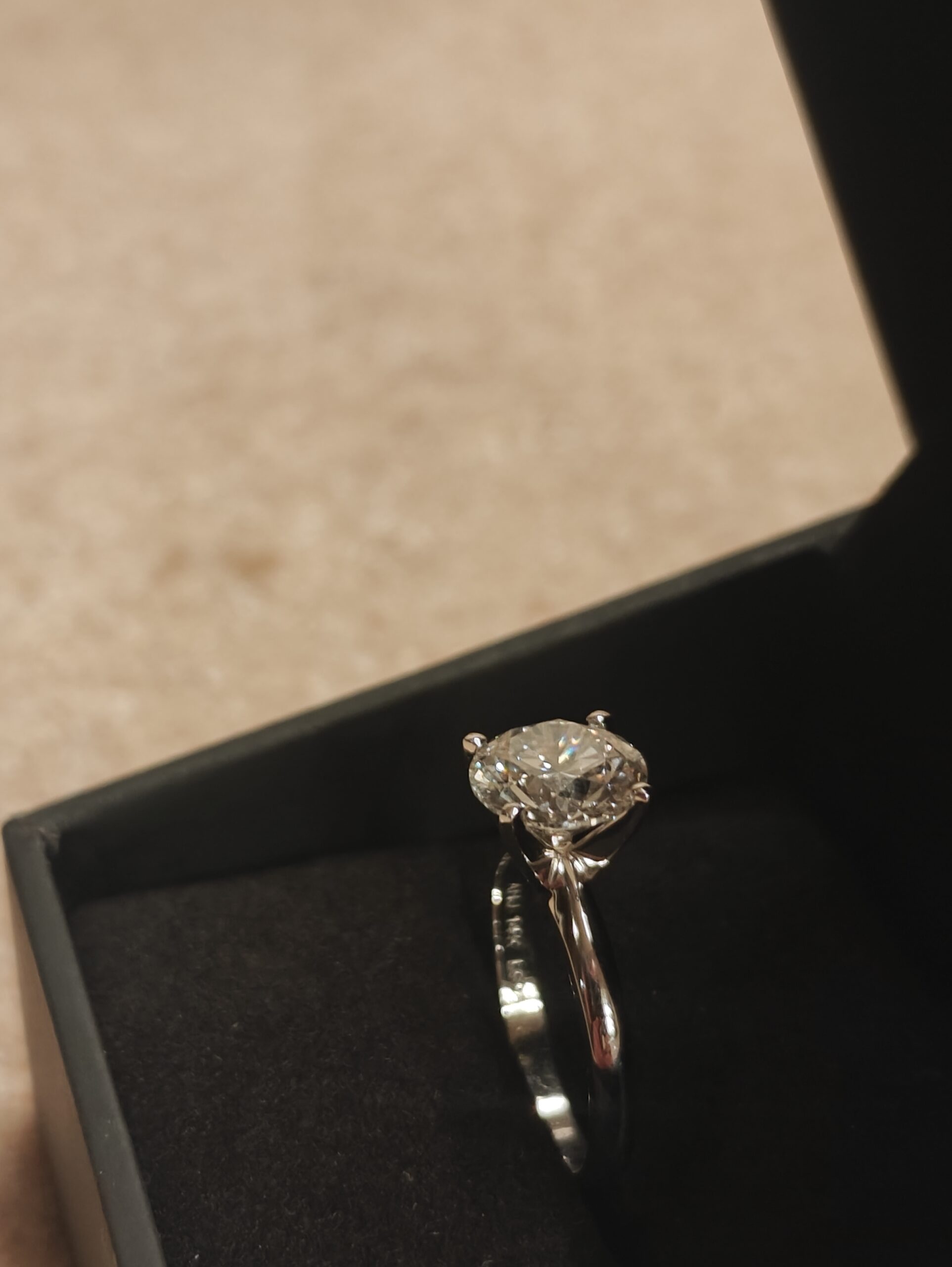 GSI 3.06 Carat H VS1 Round Lab Grown Diamond 14 Karat White Gold Ring - Image 5