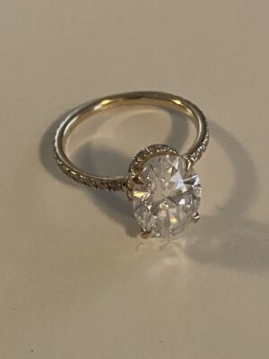 IGI 3.03 Carat D VVS2 Oval Lab Grown Diamond Ring