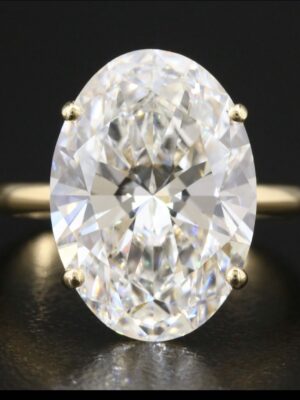 IGI 8.28 Carat E VVS2 Oval Lab Grown Diamond Ring