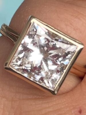 IGI 5.83 Carat E VS1 Princess Lab Grown Diamond Ring