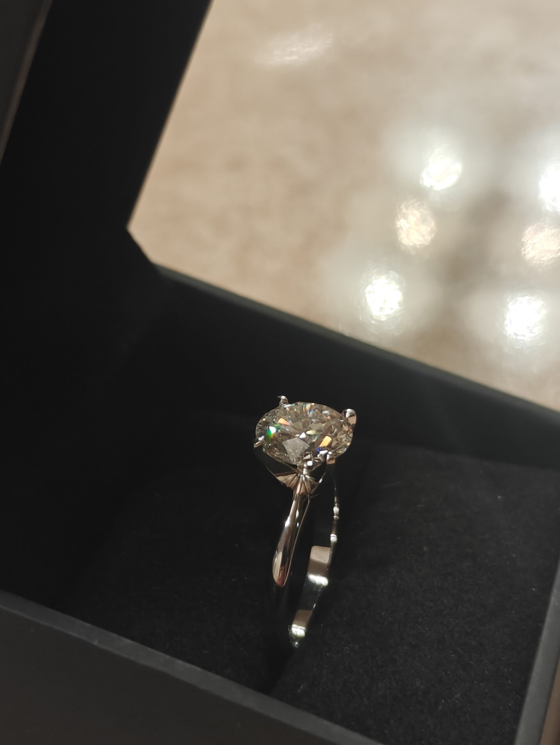 GSI 3.06 Carat H VS1 Round Lab Grown Diamond 14 Karat White Gold Ring - Image 6