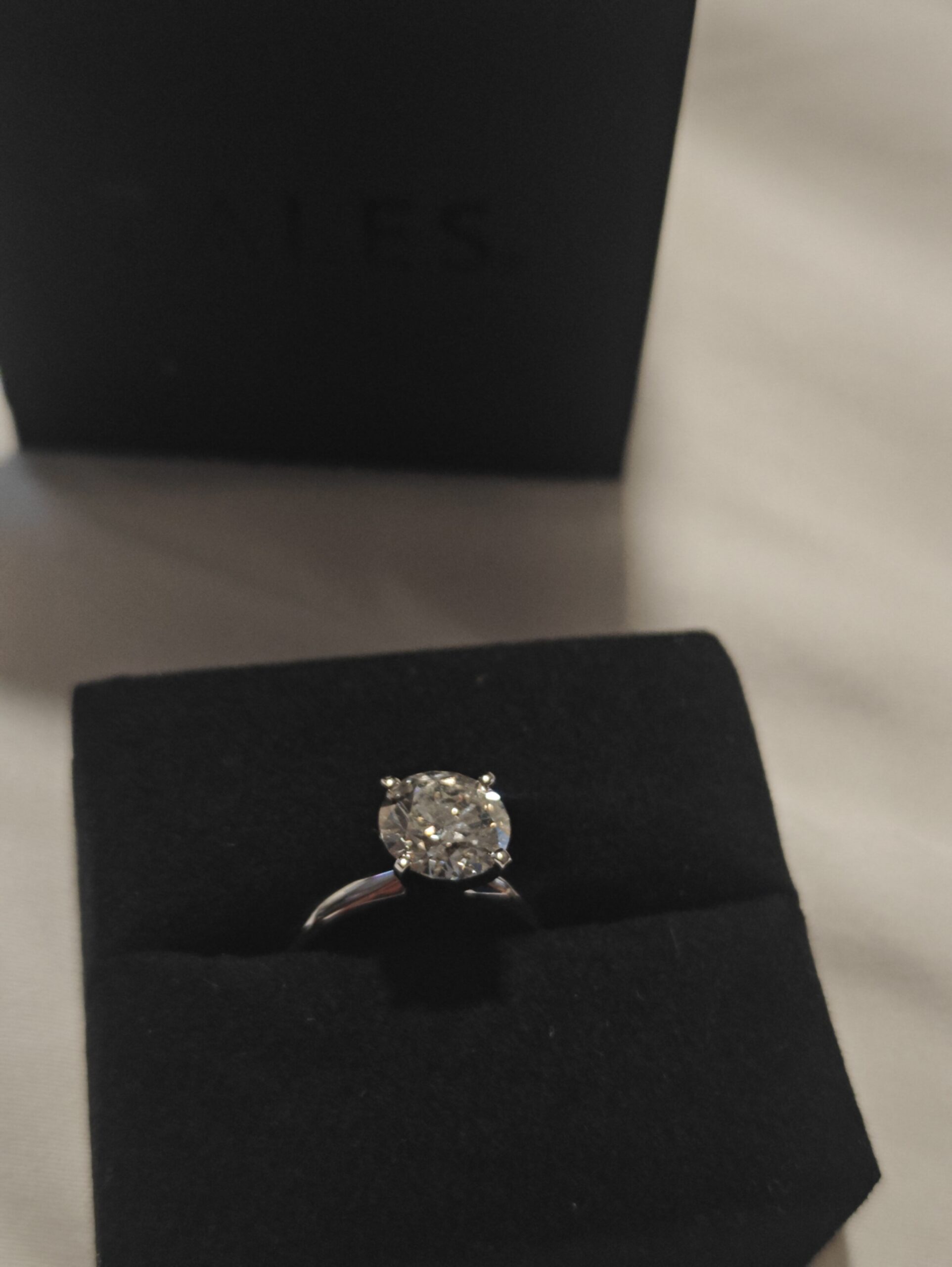 GSI 3.06 Carat H VS1 Round Lab Grown Diamond 14 Karat White Gold Ring - sell lab grown diamonds (e.g., affordable lab-grown loose diamonds with GIA certification)