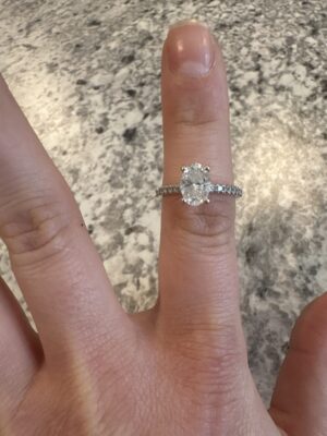 GCAL 1.07 Carat D IF Oval Lab Grown Diamond Ring