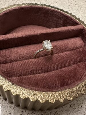 Not Sure/Unknown 1.73 Carat F VS1 Oval Lab Grown Diamond Ring