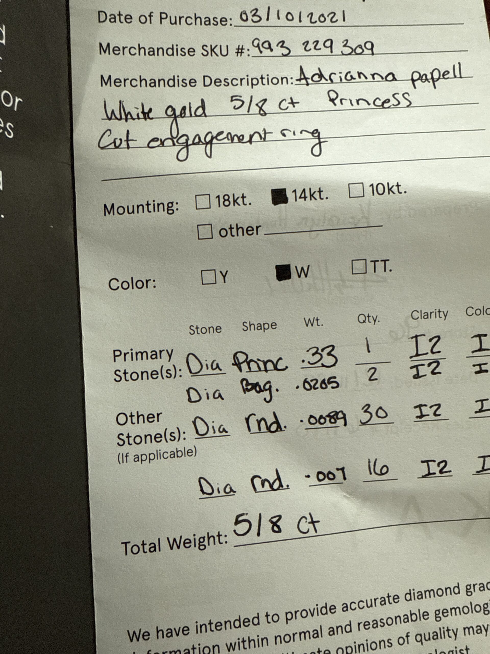 Not Sure/Unknown 14 Carat I I2 Princess Lab Grown Diamond Ring - Image 3