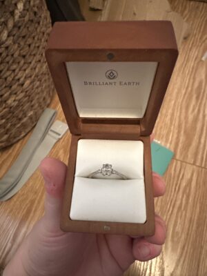 GCAL .73 Carat F VS2 Oval Lab Grown Diamond Ring