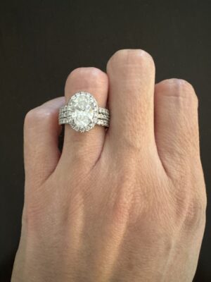 GCAL 1.54 Carat D VS1 Oval Lab Grown Diamond Ring