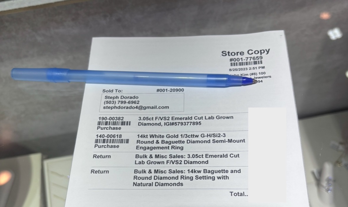 GSI 3.38 Carat F VS2 Emerald Lab Grown Diamond Ring - Image 9