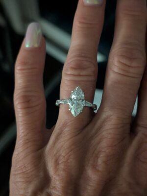 IGI 3.02 Carat E VVS2 Marquise Lab Grown Diamond Ring