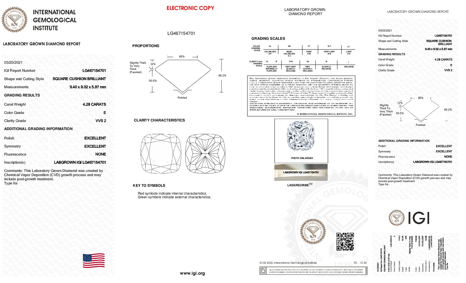 IGI 4.28 Carat E VVS2 Cushion Lab Grown Diamond Ring - Image 4