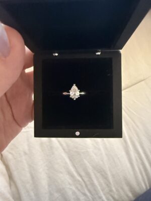 Not Sure/Unknown 1.33 Carat D IF Pear Lab Grown Diamond Ring
