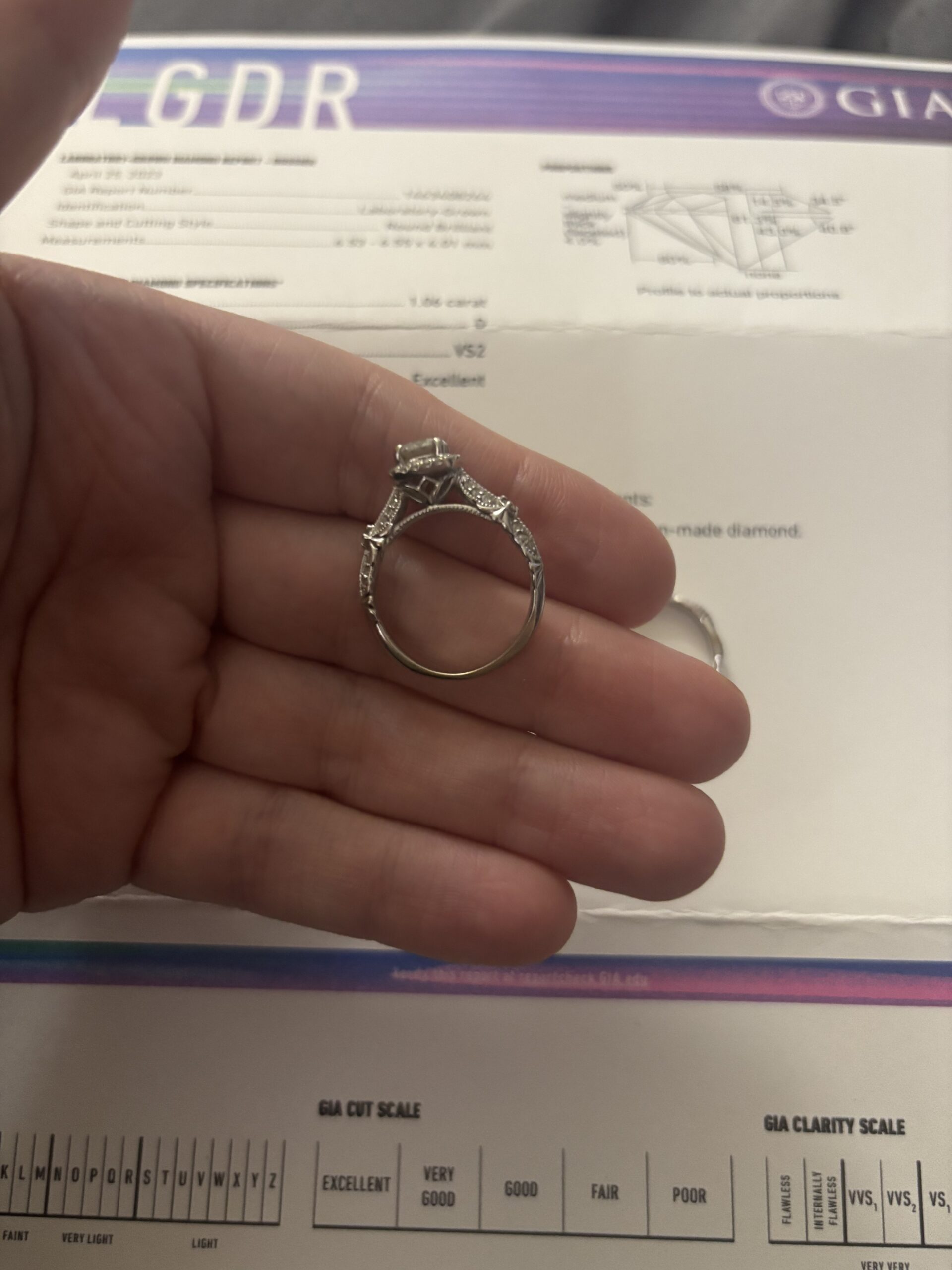 Not Sure/Unknown 1.06 Carat D VS2 Round Lab Grown Diamond Ring - Image 5