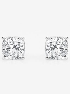 IGI 2 Carat D VVS1 Cushion Lab Grown Diamond Earrings