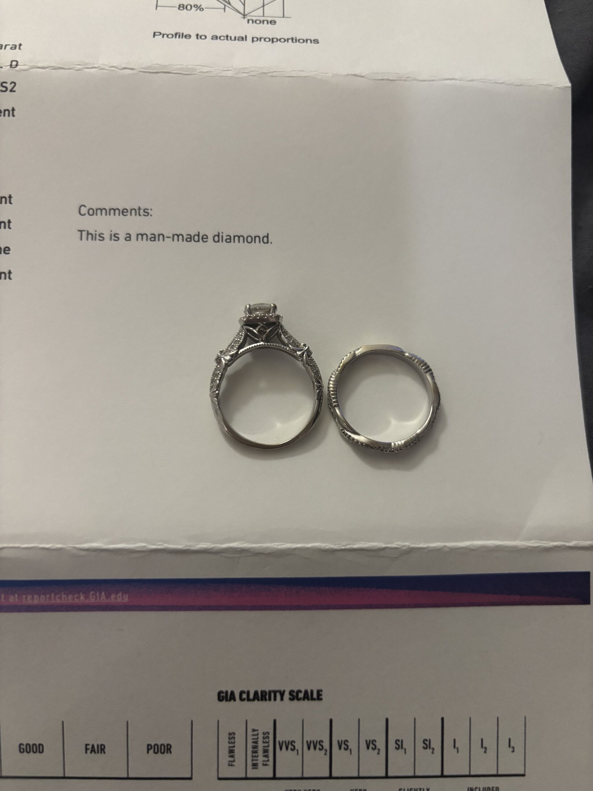 Not Sure/Unknown 1.06 Carat D VS2 Round Lab Grown Diamond Ring - Image 2