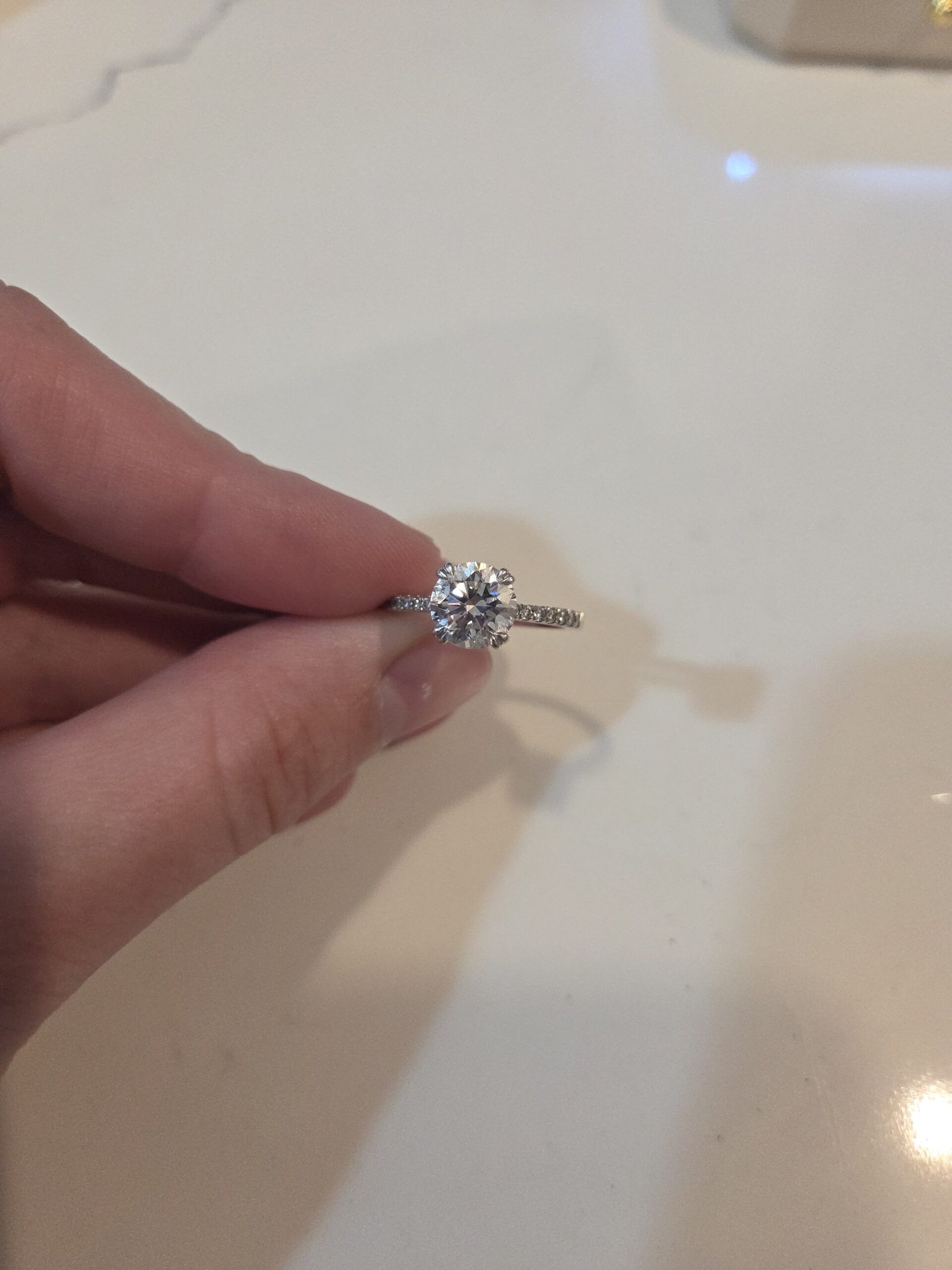 IGI 2 Carat E VS1 Round Lab Grown Diamond Ring