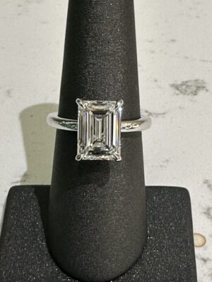 5.06 CT E VVS2 Lab Grown Emerald Diamond Ring