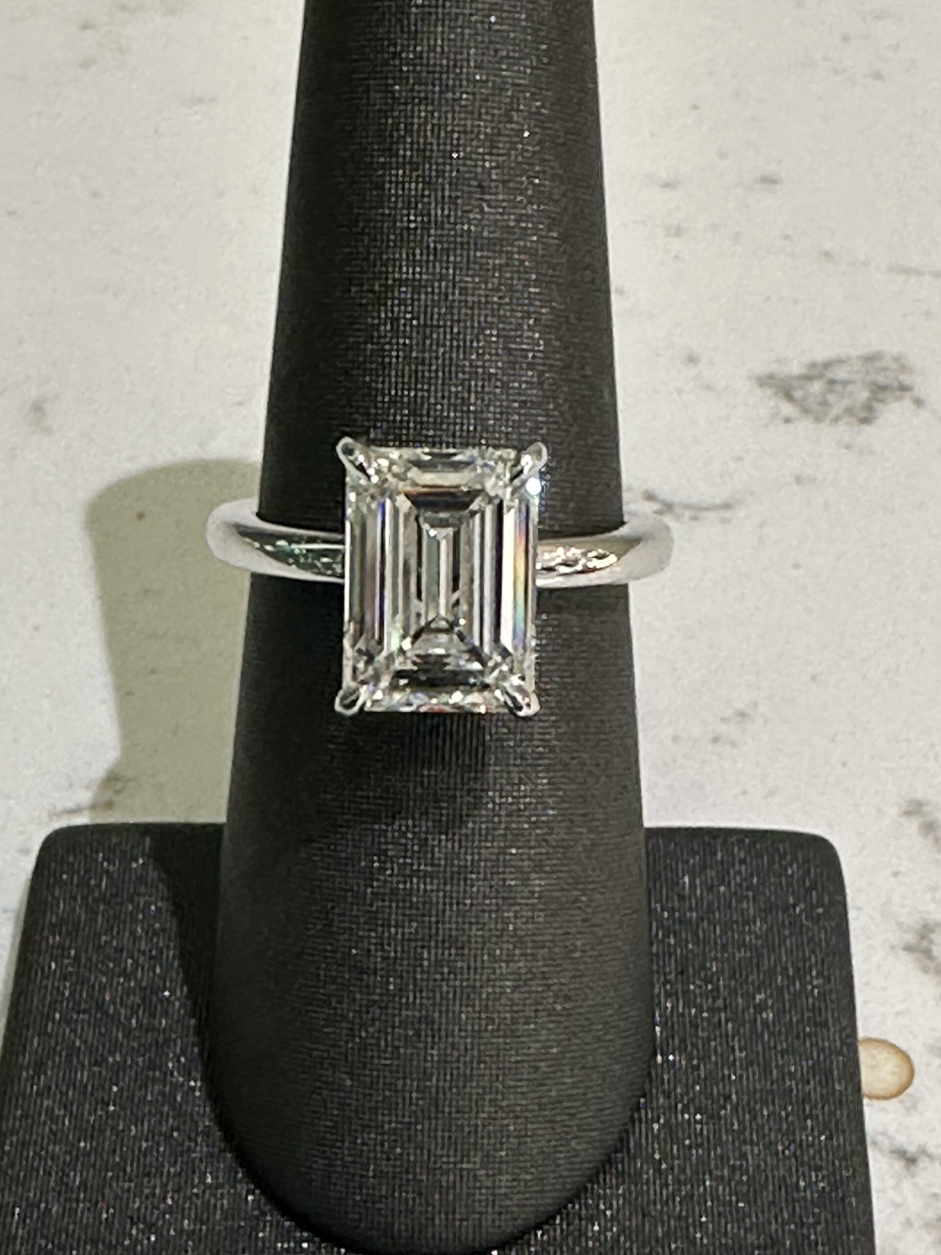 5.06 lab grown emerald diamond solitaire